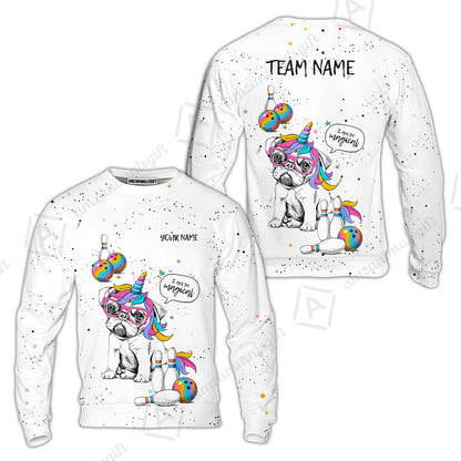 Custom Bowling Jersey Polo Shirt, Pug Bowling I Am So Magical, Custom Bowling Jersey Team Shirt For Players With Name and Team Name
