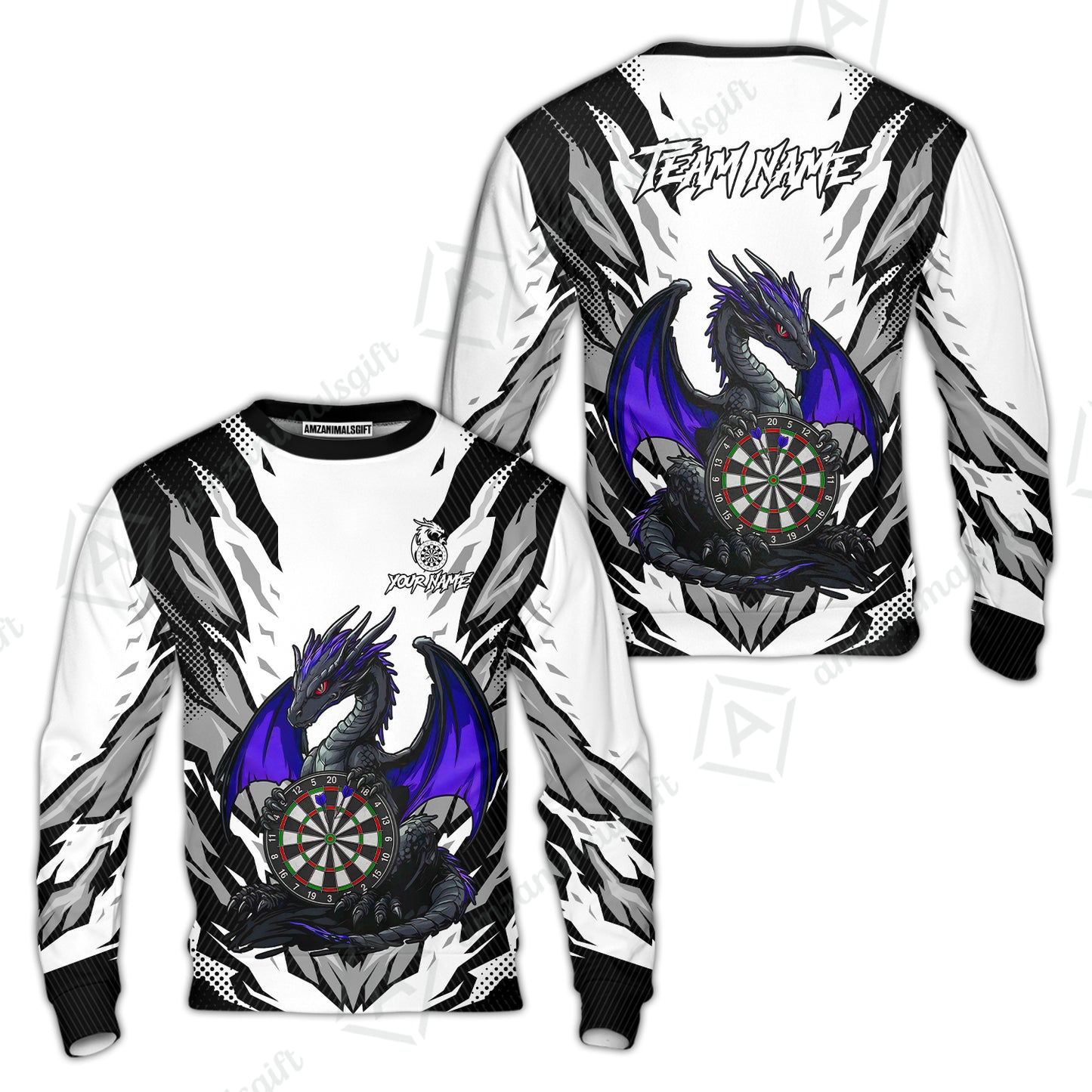 Custom Darts Team Jersey, Personalized Fantasy Dragon Dart Polo Shirt For Players With Name & Team Name