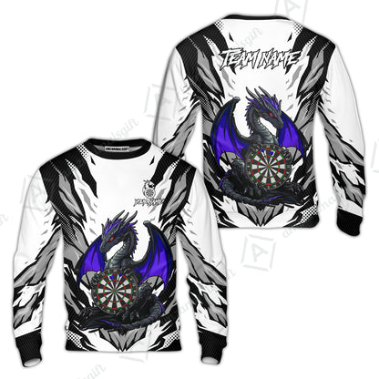 Custom Darts Team Jersey, Personalized Fantasy Dragon Dart Polo Shirt For Players With Name & Team Name