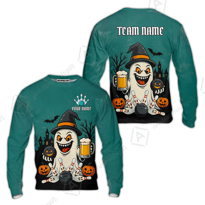 Custom Bowling Jersey Polo Shirt, Bowling Halloween Witch, Custom Bowling Jersey Team Shirt For Players With Name & Team Name