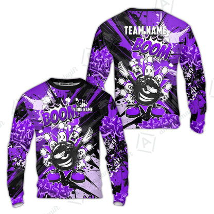 Custom Bowling Jersey Polo Shirt, Dabbing Cartoon Monster, Custom Bowling Jersey Team Shirt For Players With Name & Team Name