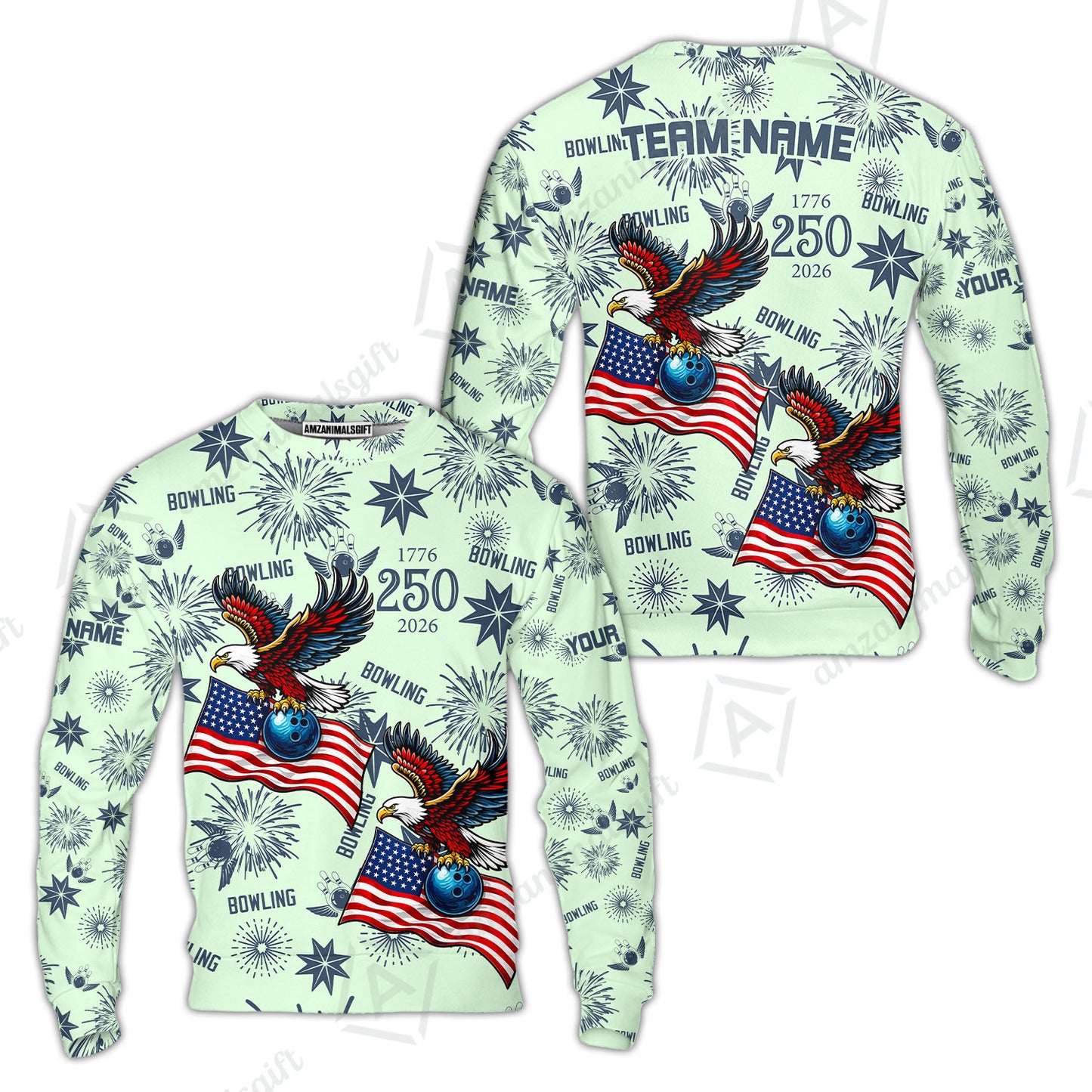 Custom Bowling Jersey Polo Shirt, USA 250 Years of Independence Bowling, Custom Bowling Jersey Team Shirt For Players With Name and Team Name