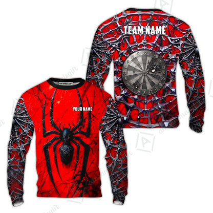 Custom Darts Jersey Polo Shirt, Gothic Widow Spiderweb, Custom Dart Jersey Team Shirt For Players With Name & Team Name