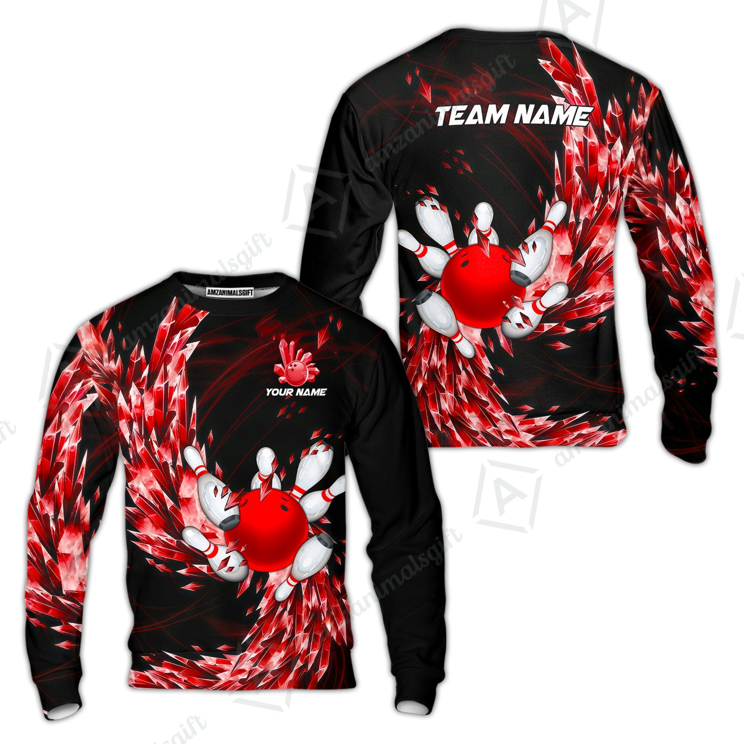 Custom Bowling Jersey Polo Shirt, Crystal Explosion Bowling Custom Bowling Jersey Team Shirt For Players With Name & Team Name