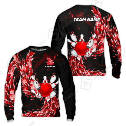 Custom Bowling Jersey Polo Shirt, Crystal Explosion Bowling Custom Bowling Jersey Team Shirt For Players With Name & Team Name