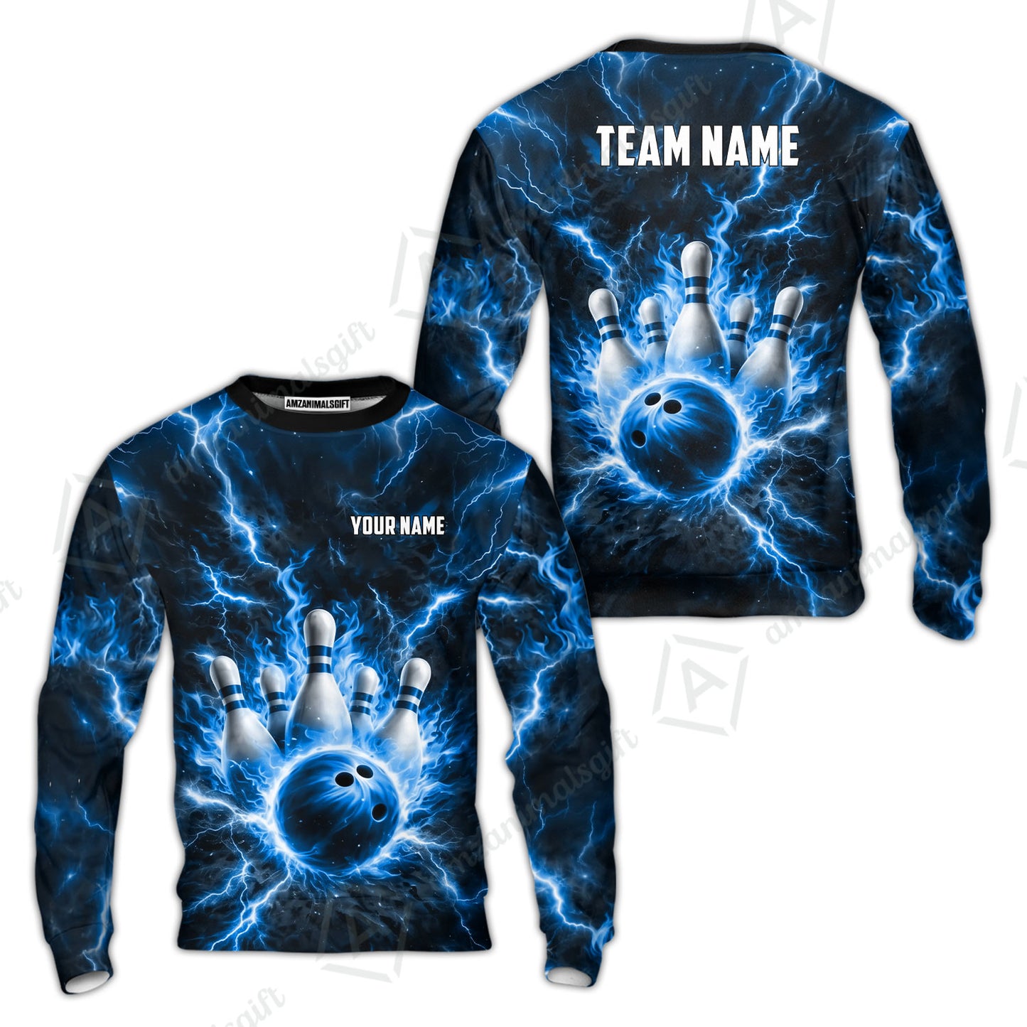 Custom Bowling Jersey Polo Shirt, Electric Lightning Storm Bowling, Custom Bowling Jersey Team Shirt For Players With Name and Team Name