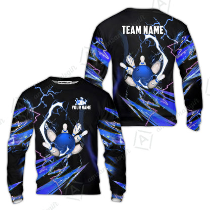 Custom Bowling Jersey Polo Shirt, Electric Strike & Neon Plasma, Custom Bowling Jersey Team Shirt For Players With Name & Team Name