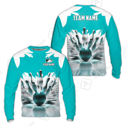 Custom Bowling Jersey Polo Shirt, Electric Marble Strike, Custom Bowling Jersey Team Shirt For Players With Name and Team Name