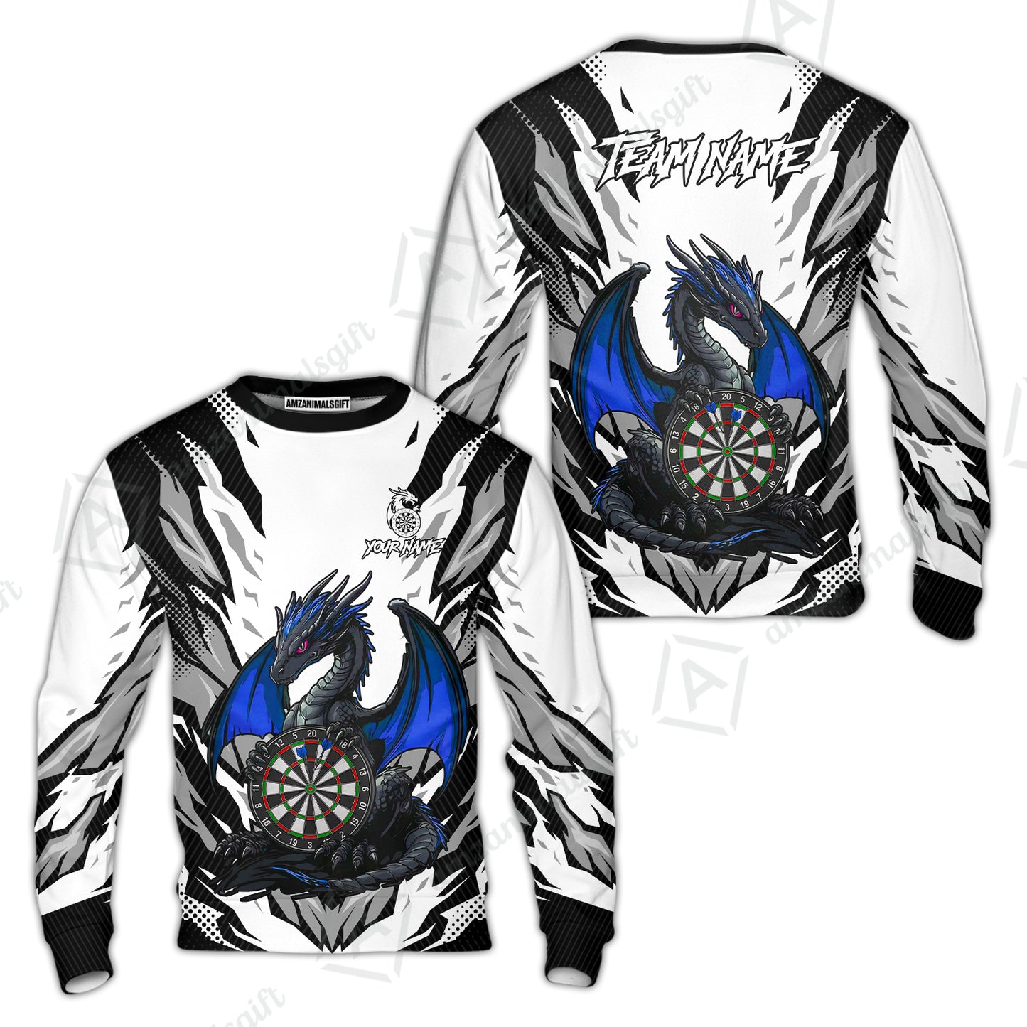 Custom Darts Team Jersey, Personalized Fantasy Dragon Dart Polo Shirt For Players With Name & Team Name