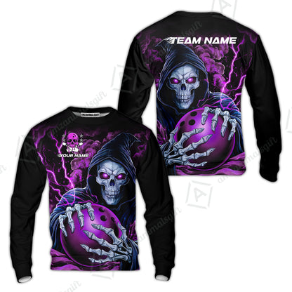 Custom Bowling Jersey Polo Shirt, The Death Hold Bowling Ball, Custom Bowling Jersey Team Shirt For Players With Name & Team Name