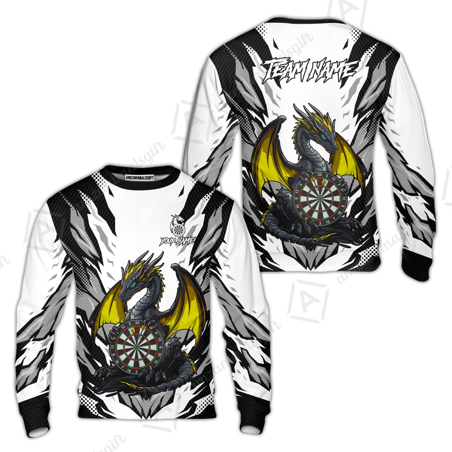Custom Darts Team Jersey, Personalized Fantasy Dragon Dart Polo Shirt For Players With Name & Team Name