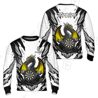 Custom Darts Team Jersey, Personalized Fantasy Dragon Dart Polo Shirt For Players With Name & Team Name