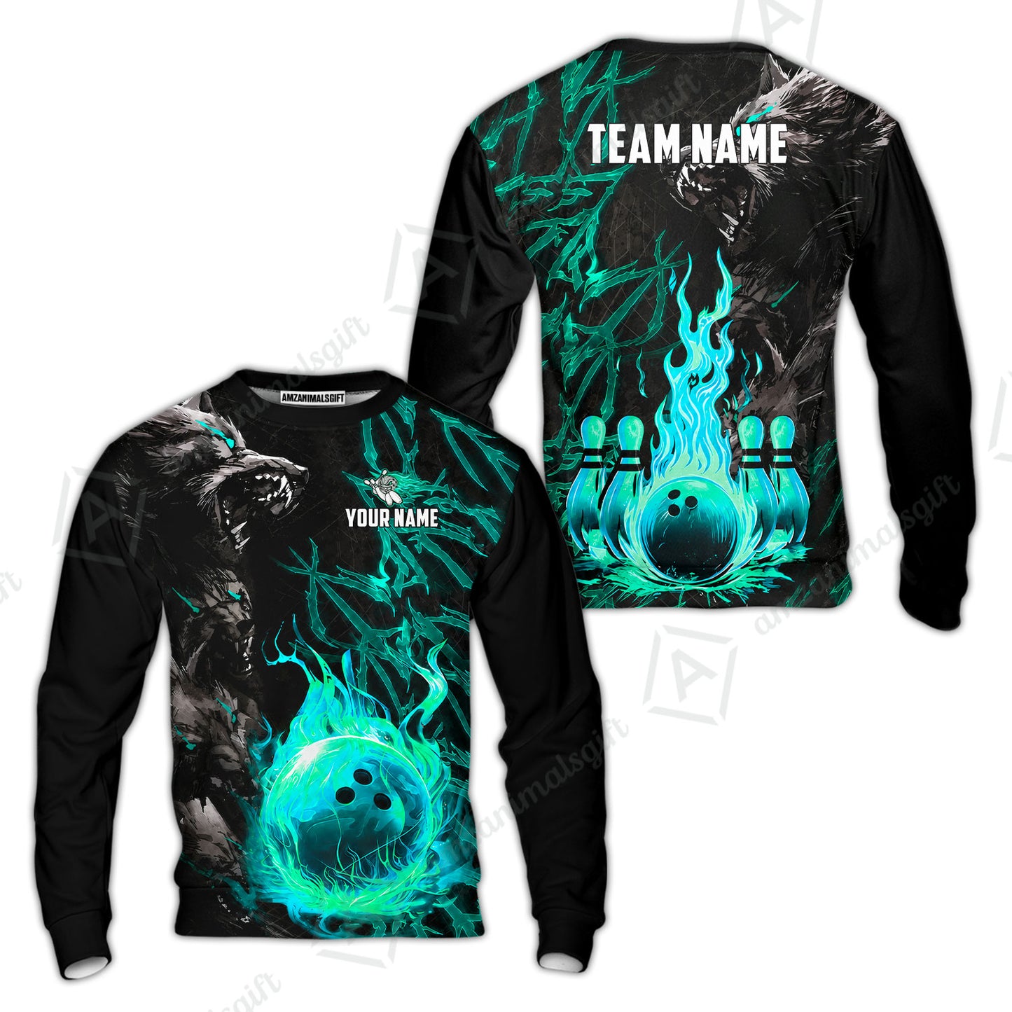Custom Bowling Jersey Polo Shirt, Hellfire Werewolf & Crimson Strike, Custom Bowling Jersey Team Shirt For Players With Name & Team Name