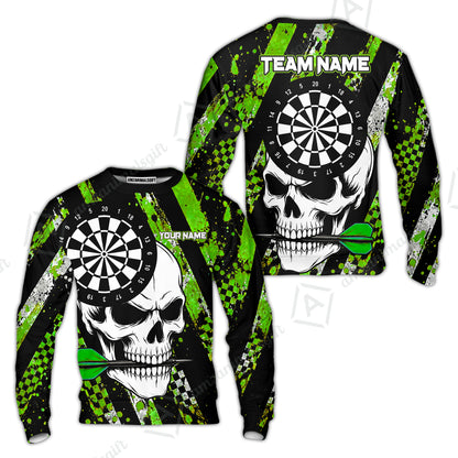 Custom Darts Jersey Polo Shirt, Skull Bites Dart, Custom Dart Jersey Team Shirt For Players With Name & Team Name
