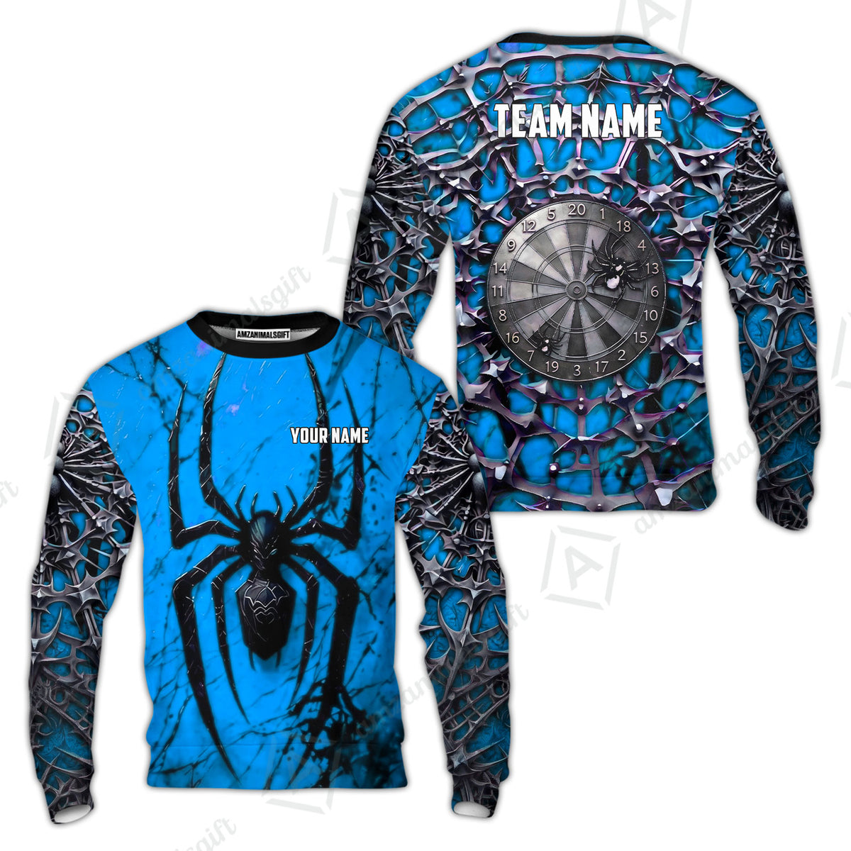 Custom Darts Jersey Polo Shirt, Gothic Widow Spiderweb, Custom Dart Jersey Team Shirt For Players With Name & Team Name