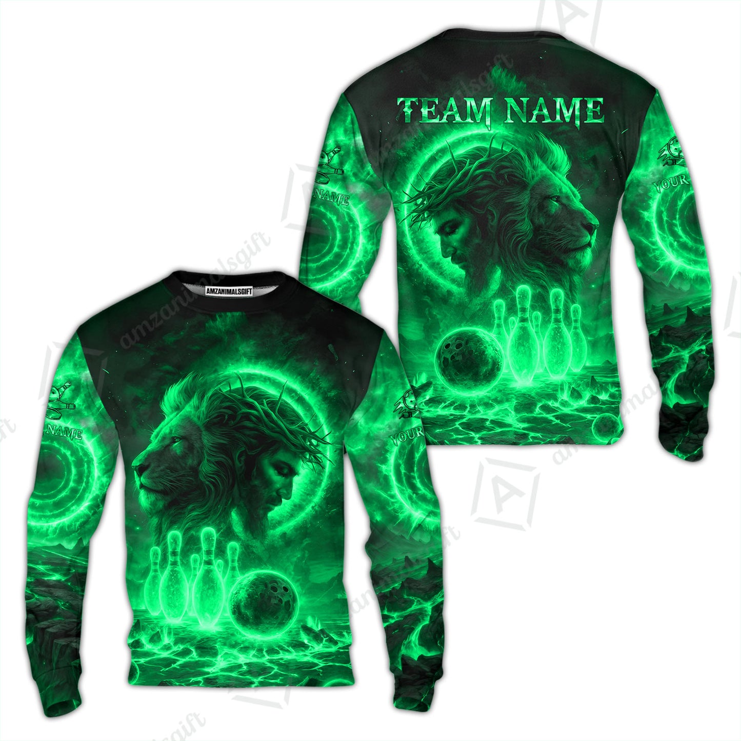 Custom Bowling Team Short Sleeve Men Polo Shirt, Flame The Lion OF Judah With Bowling, Custom Name and Team Name for Bowlers