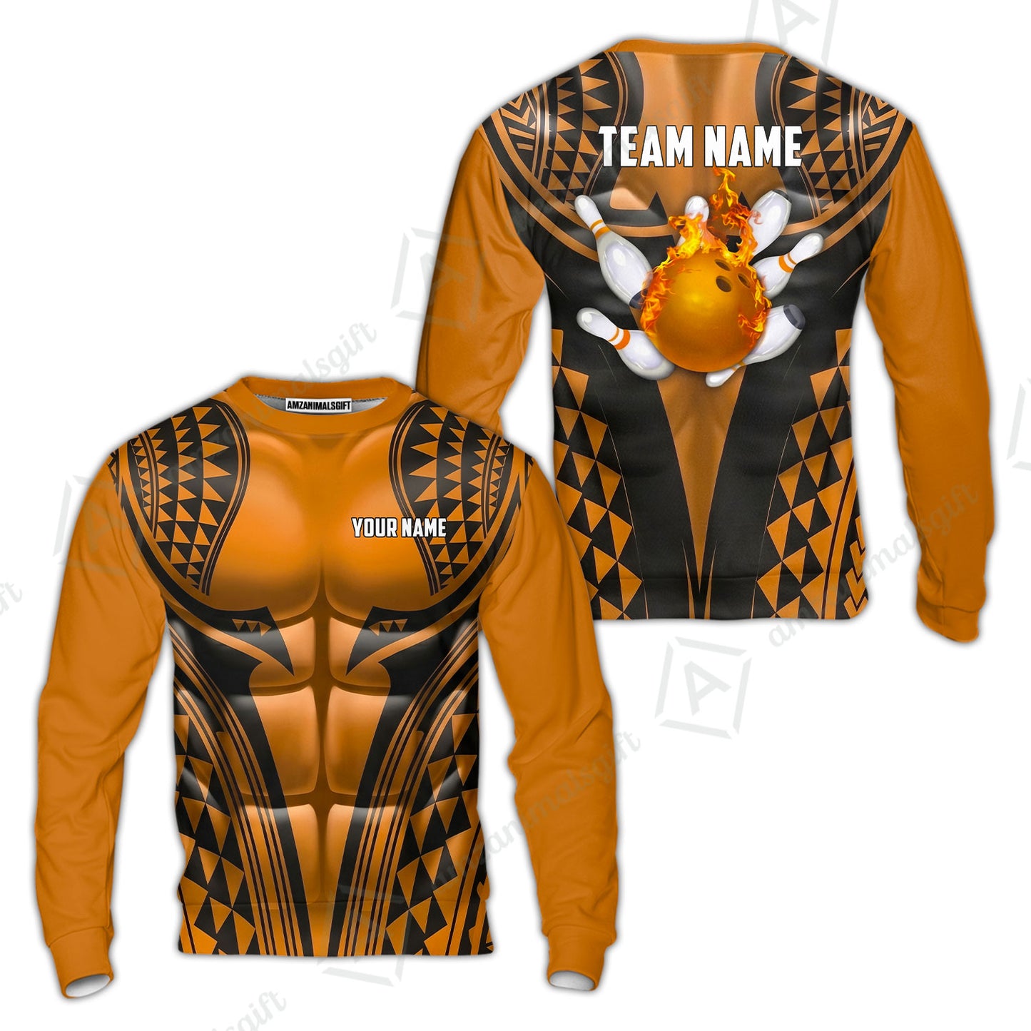 Custom Bowling Jersey Polo Shirt, Polynesian Strike, Custom Bowling Jersey Team Shirt For Players With Name & Team Name