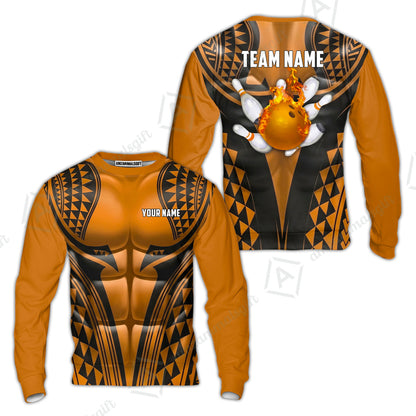 Custom Bowling Jersey Polo Shirt, Polynesian Strike, Custom Bowling Jersey Team Shirt For Players With Name & Team Name