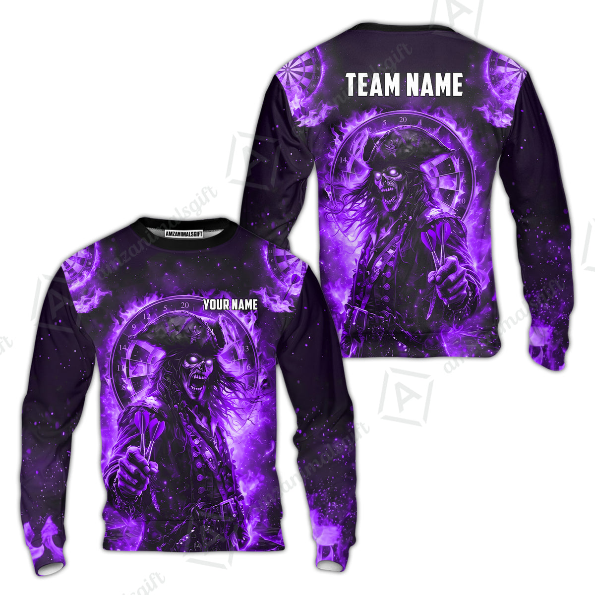 Custom Darts Jersey Polo Shirt, Ghost Pirate, Custom Dart Jersey Team Shirt For Players With Name & Team Name