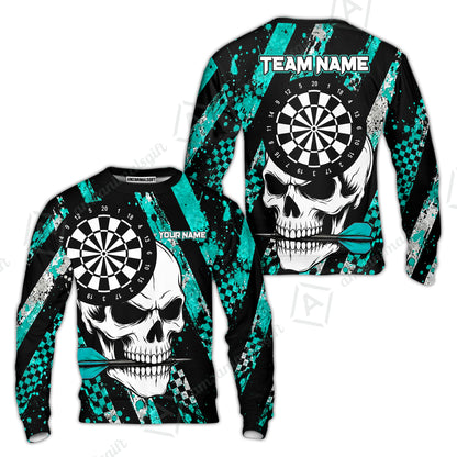 Custom Darts Jersey Polo Shirt, Skull Bites Dart, Custom Dart Jersey Team Shirt For Players With Name & Team Name