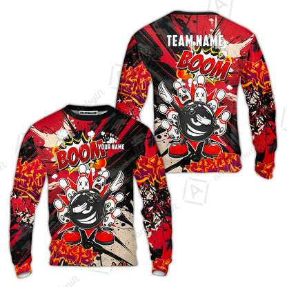 Custom Bowling Jersey Polo Shirt, Dabbing Cartoon Monster, Custom Bowling Jersey Team Shirt For Players With Name & Team Name
