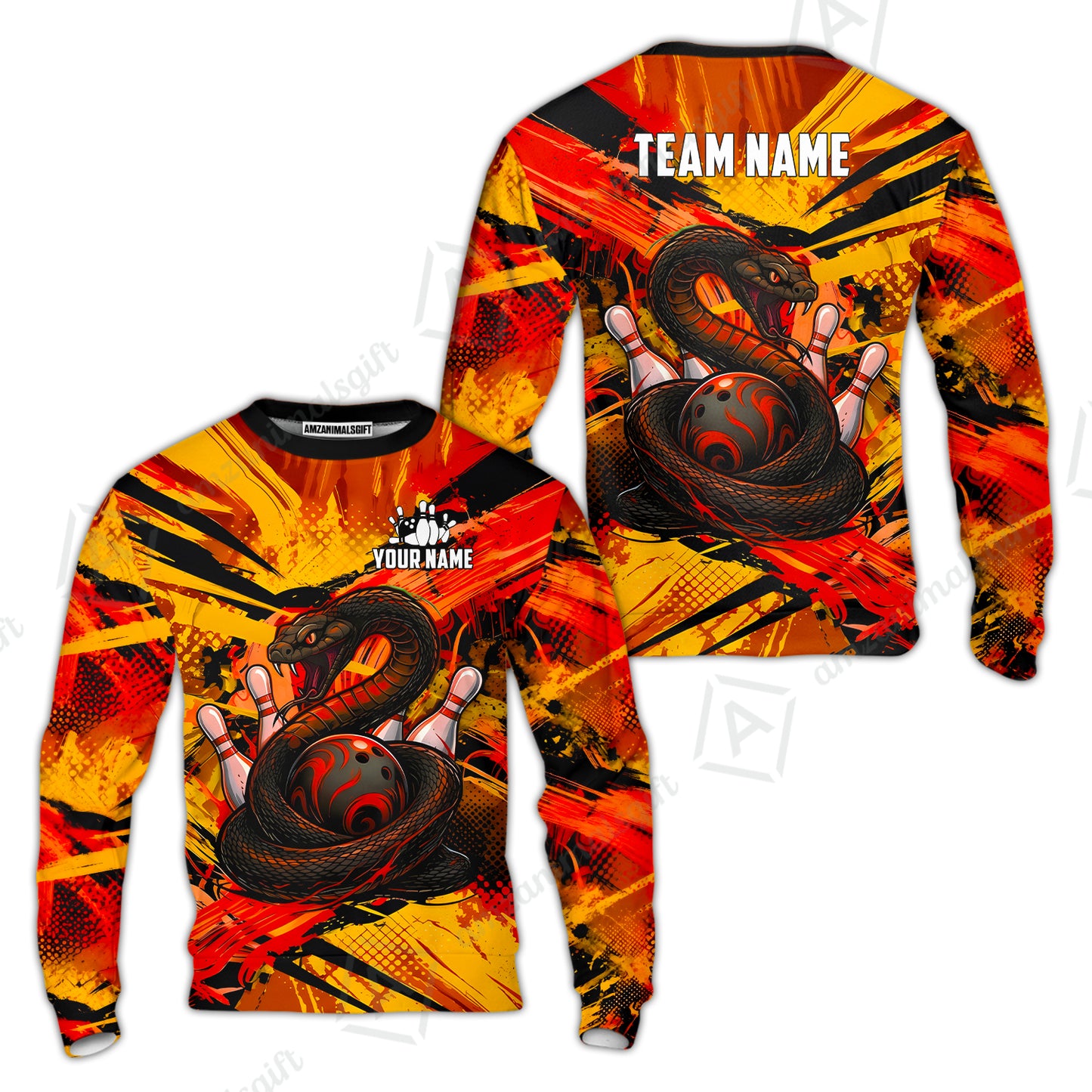 Custom Bowling Jersey Polo Shirt, Viper Venom Strike & Cyberpunk Splash, Custom Bowling Jersey Team Shirt For Players With Name & Team Name