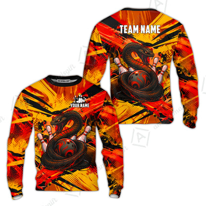 Custom Bowling Jersey Polo Shirt, Viper Venom Strike & Cyberpunk Splash, Custom Bowling Jersey Team Shirt For Players With Name & Team Name