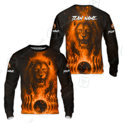 Custom Bowling Jersey Polo Shirt, Bowling Lion Of The Savannah, Custom Bowling Jersey Team Shirt For Players With Name & Team Name