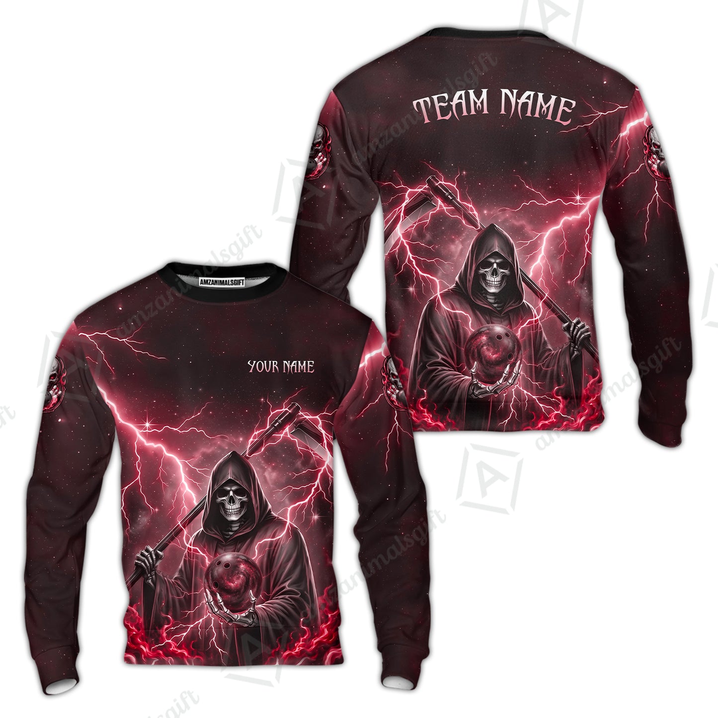 Custom Bowling Jersey Polo Shirt, Multiple Colors Death, Custom Bowling Jersey Team Shirt For Players With Name & Team Name
