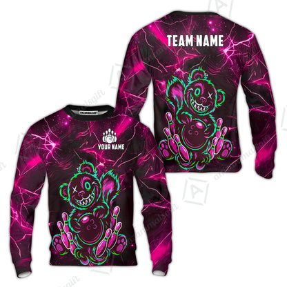 Custom Creepy Teddy Bowling Jersey Polo Shirt, Custom Creepy Teddy Bowling Jersey Team Shirt For Players With Name & Team Name