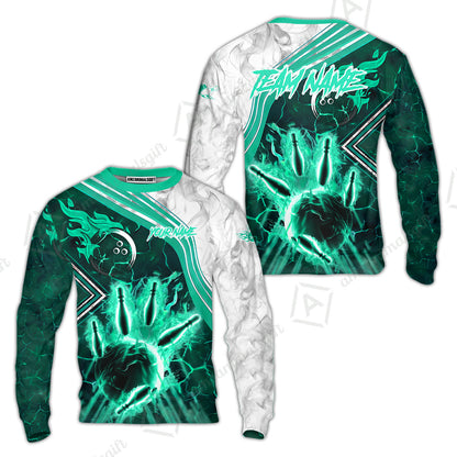 Customized Bowling Unisex Polo Shirt, Fire & Smoke Bowling Pins, Bowling Uniform - Personalized Name And Team Name