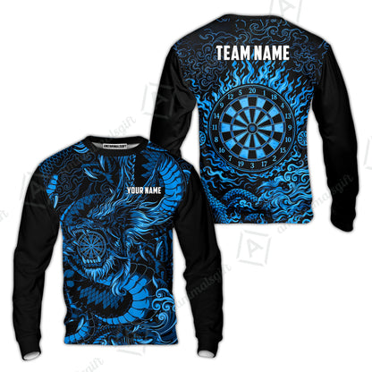 Custom Darts Jersey Polo Shirt, Dragon's Bullseye Darts, Custom Dart Jersey Team Shirt For Players With Name & Team Name