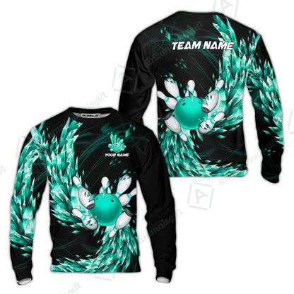 Custom Bowling Jersey Polo Shirt, Crystal Explosion Bowling Custom Bowling Jersey Team Shirt For Players With Name & Team Name