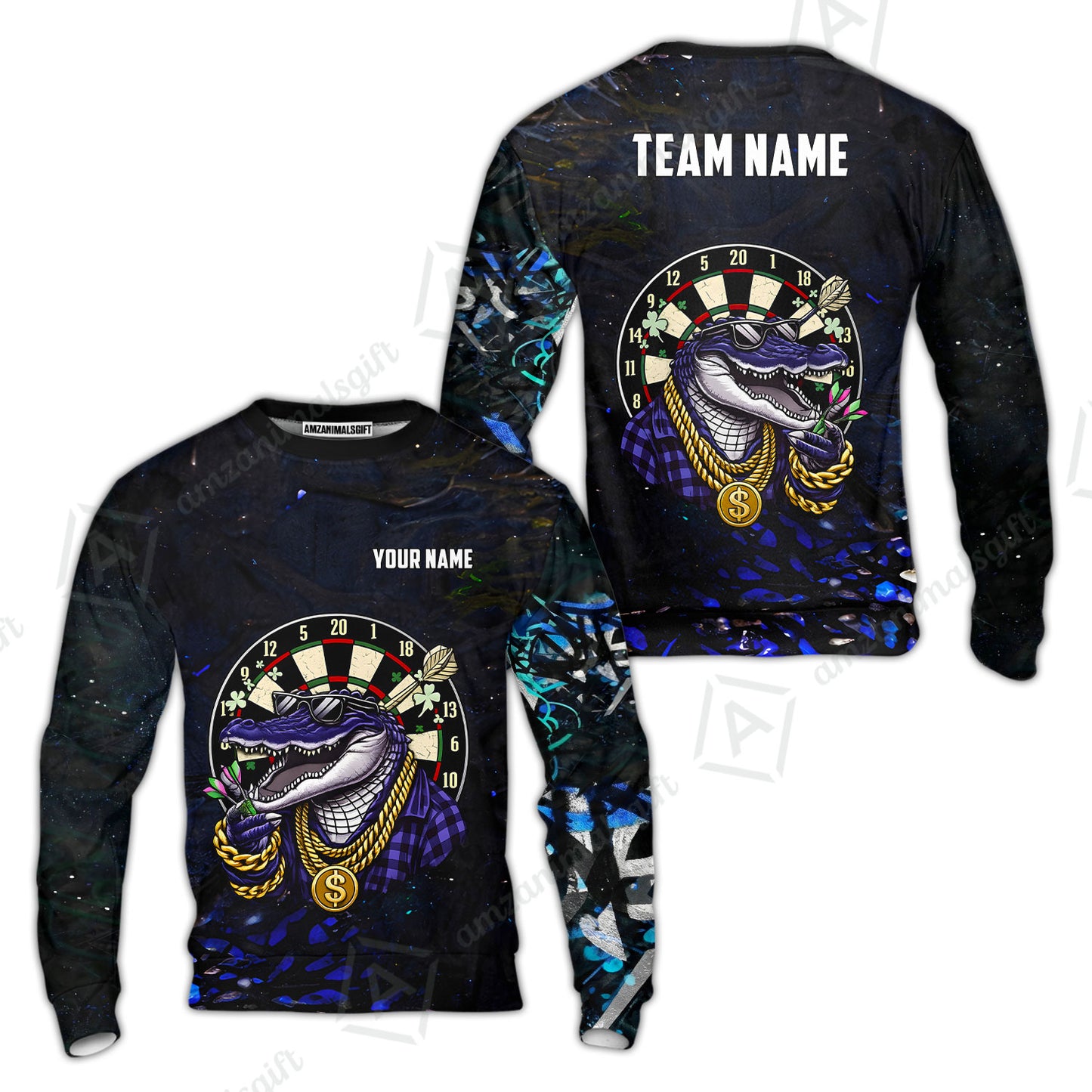 Custom Darts Team Jersey, Personalized Alligator Dart Jersey Shirt For Players With Name & Team Name