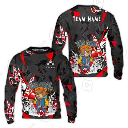 Custom Bowling Jersey Polo Shirt, Streetwear Style Bear Bowling, Custom Bowling Jersey Team Shirt For Players With Name & Team Name