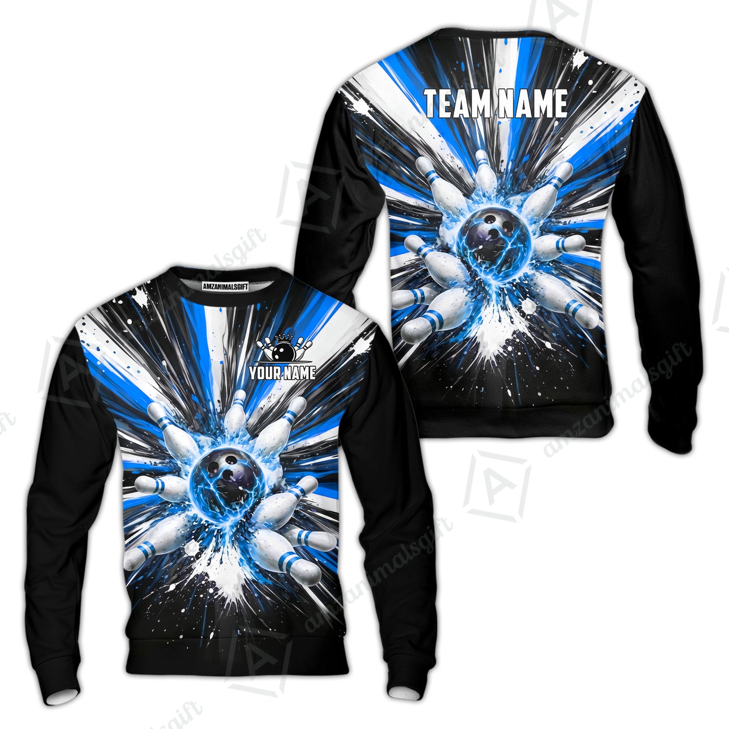 Custom Bowling Jersey Polo Shirt, Electric Burst Explosion, Custom Bowling Jersey Team Shirt For Players With Name and Team Name