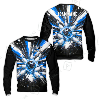 Custom Bowling Jersey Polo Shirt, Electric Burst Explosion, Custom Bowling Jersey Team Shirt For Players With Name and Team Name
