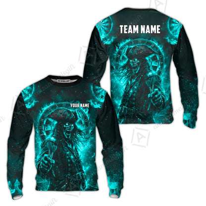 Custom Darts Jersey Polo Shirt, Ghost Pirate, Custom Dart Jersey Team Shirt For Players With Name & Team Name