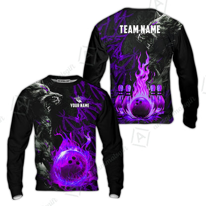 Custom Bowling Jersey Polo Shirt, Hellfire Werewolf & Crimson Strike, Custom Bowling Jersey Team Shirt For Players With Name & Team Name