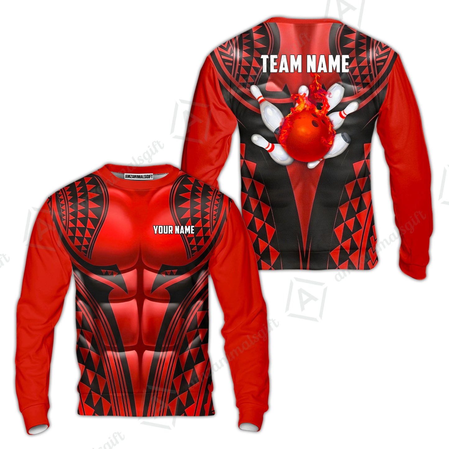 Custom Bowling Jersey Polo Shirt, Polynesian Strike, Custom Bowling Jersey Team Shirt For Players With Name & Team Name
