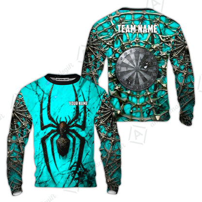 Custom Darts Jersey Polo Shirt, Gothic Widow Spiderweb, Custom Dart Jersey Team Shirt For Players With Name & Team Name