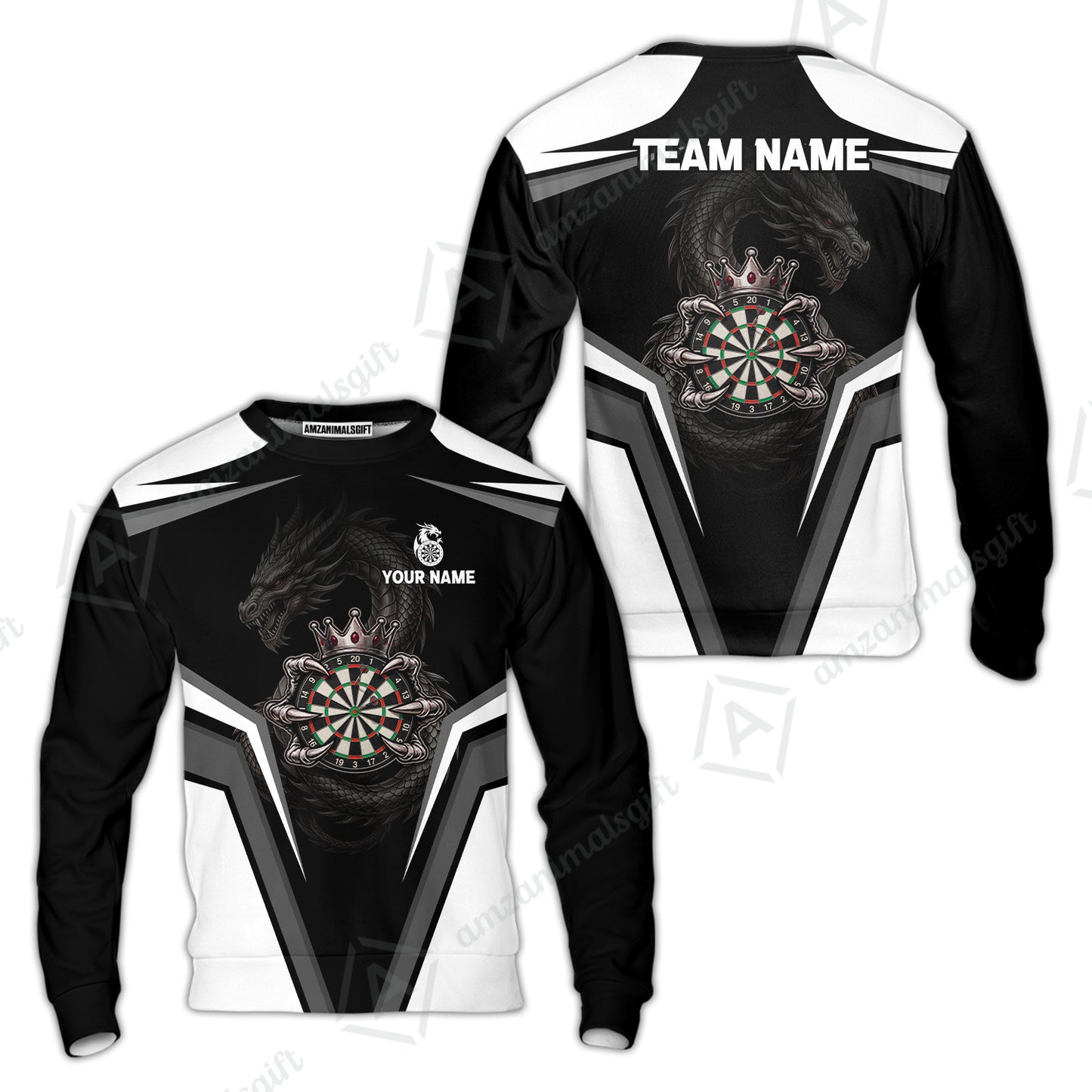 Custom Gothic Dark Dragon Royal Darts Jersey Polo Shirt, Custom Gothic Dark Dragon Royal Dart Jersey Team Shirt For Players With Name and Team Name