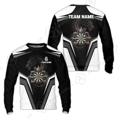 Custom Gothic Dark Dragon Royal Darts Jersey Polo Shirt, Custom Gothic Dark Dragon Royal Dart Jersey Team Shirt For Players With Name and Team Name