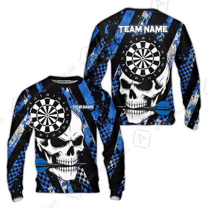 Custom Darts Jersey Polo Shirt, Skull Bites Dart, Custom Dart Jersey Team Shirt For Players With Name & Team Name