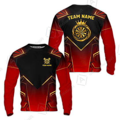 Custom Luxury Golden Crown Darts Jersey Polo Shirt, Custom Luxury Golden Crown Dart Jersey Team Shirt For Players With Name & Team Name