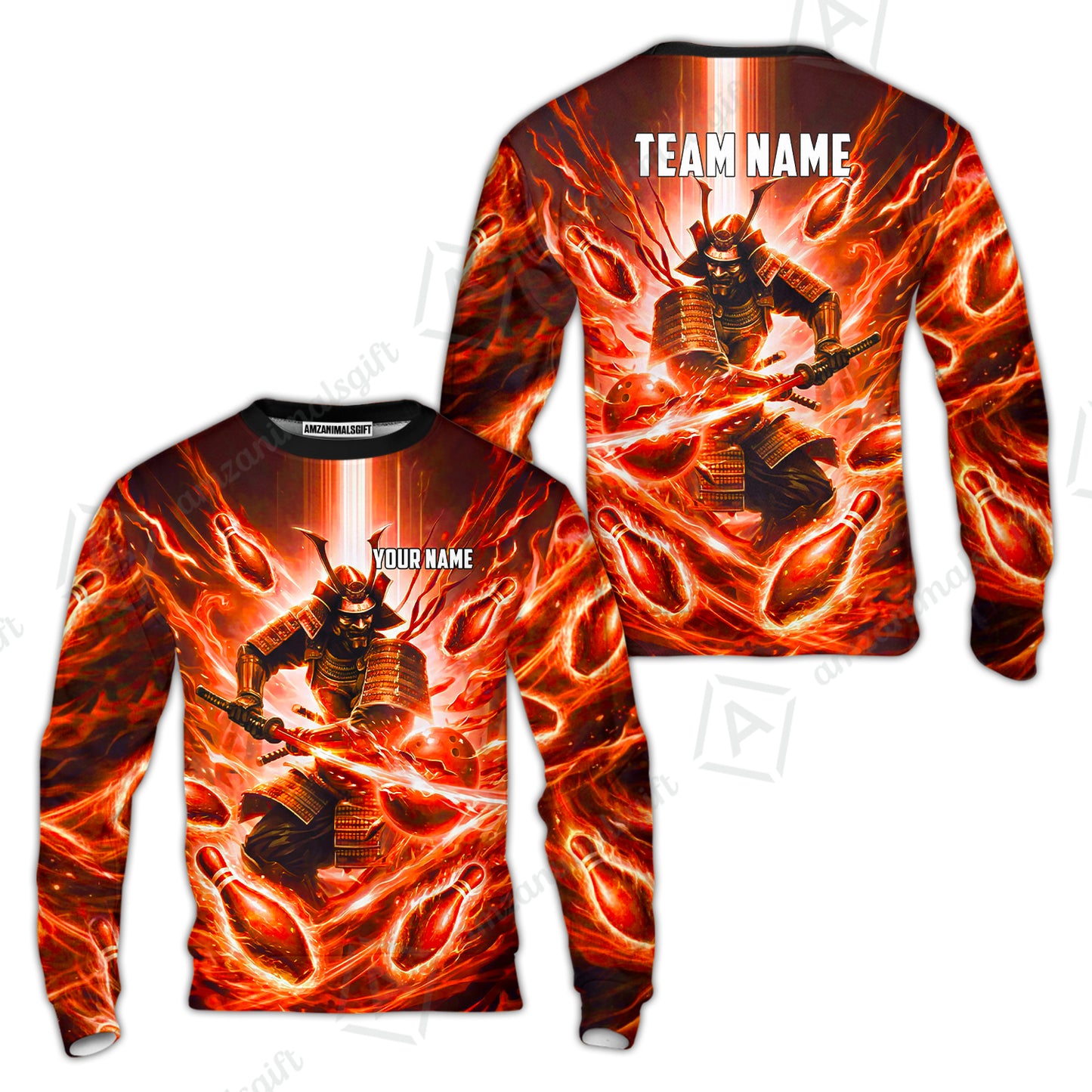 Custom Bowling Jersey Polo Shirt, Japanese Samurai Warrior Bowling, Custom Bowling Jersey Team Shirt For Players With Name & Team Name