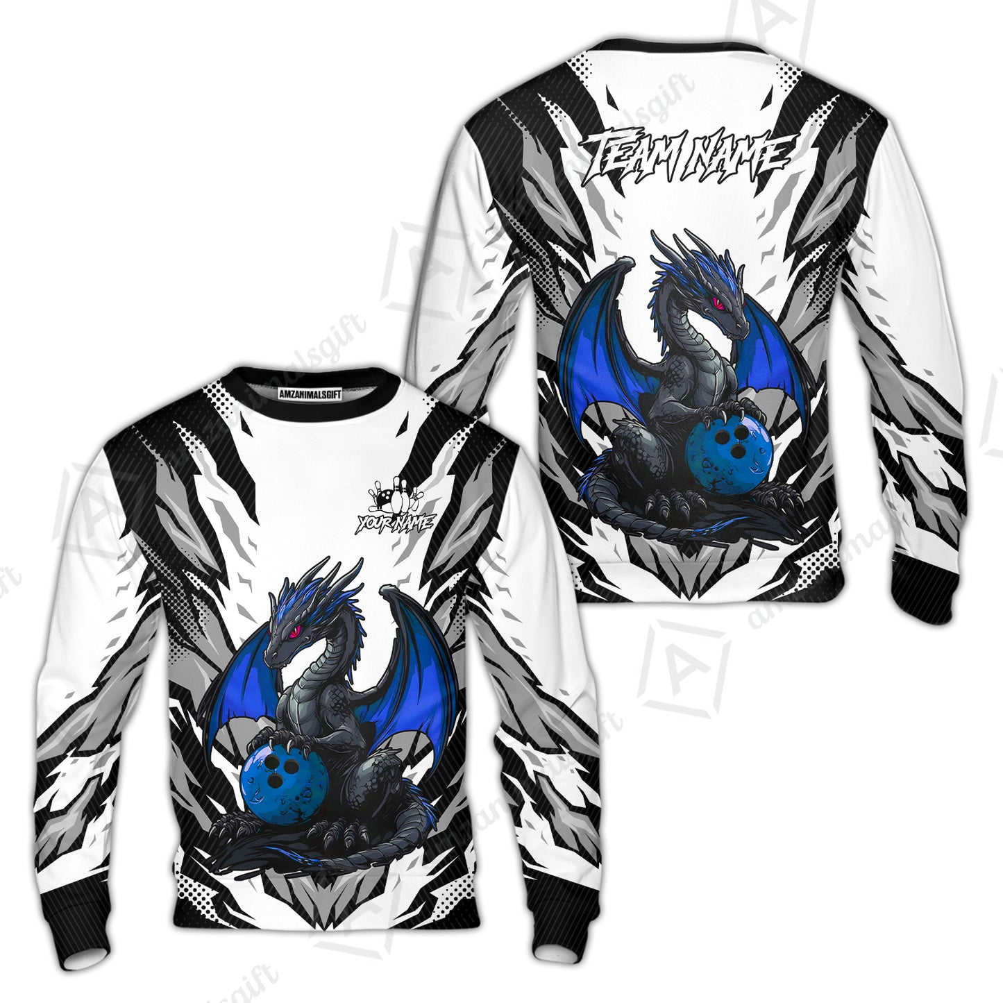 Custom Bowling Jersey Polo Shirt, Dragon Lover Custom Bowling Jersey Team Shirt For Players With Name & Team Name