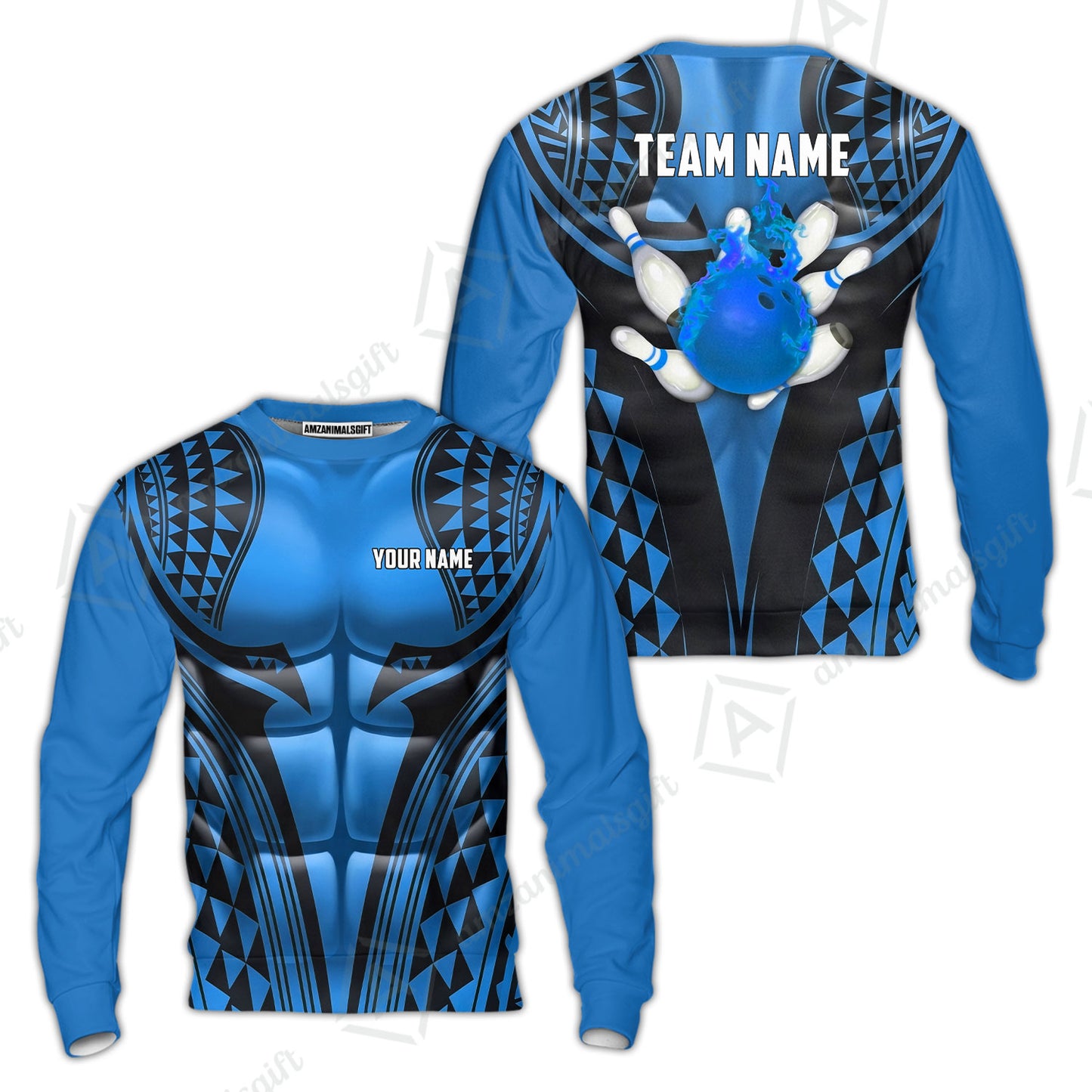 Custom Bowling Jersey Polo Shirt, Polynesian Strike, Custom Bowling Jersey Team Shirt For Players With Name & Team Name