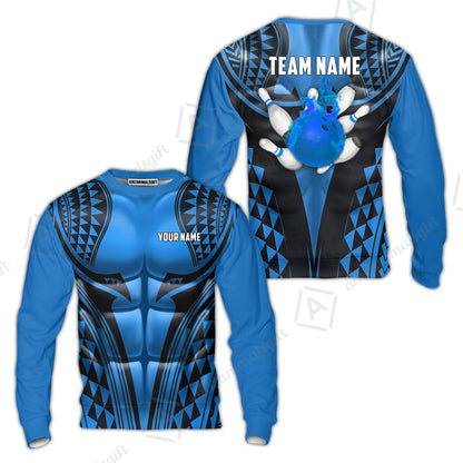 Custom Bowling Jersey Polo Shirt, Polynesian Strike, Custom Bowling Jersey Team Shirt For Players With Name & Team Name