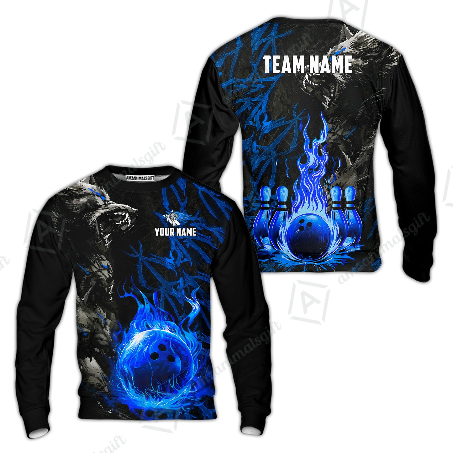 Custom Bowling Jersey Polo Shirt, Hellfire Werewolf & Crimson Strike, Custom Bowling Jersey Team Shirt For Players With Name & Team Name